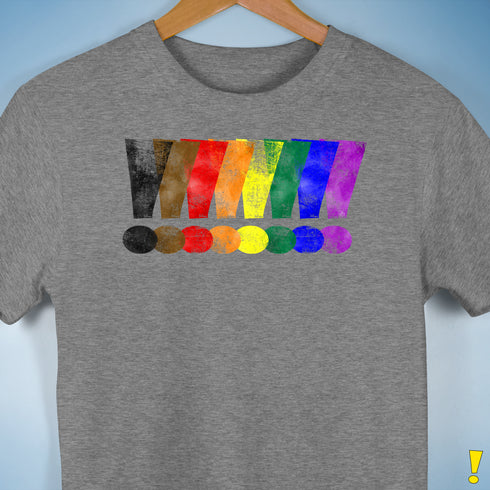 Distressed Philly LGBTQ Pride Whee! Exclamation Points Premium Unisex - Grey Heather